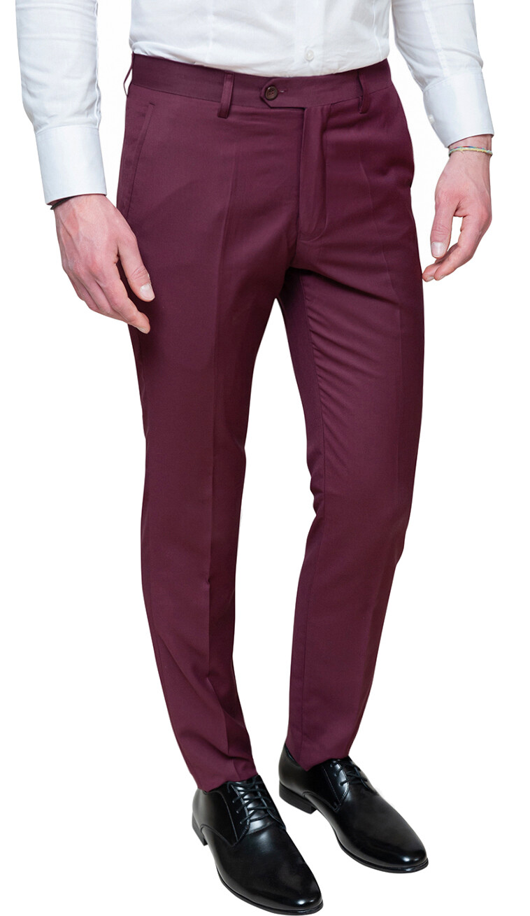 pantaloni bordeaux uomo